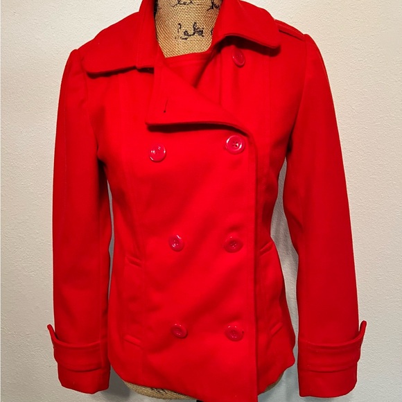 Jackets & Blazers - Red Peacoat
